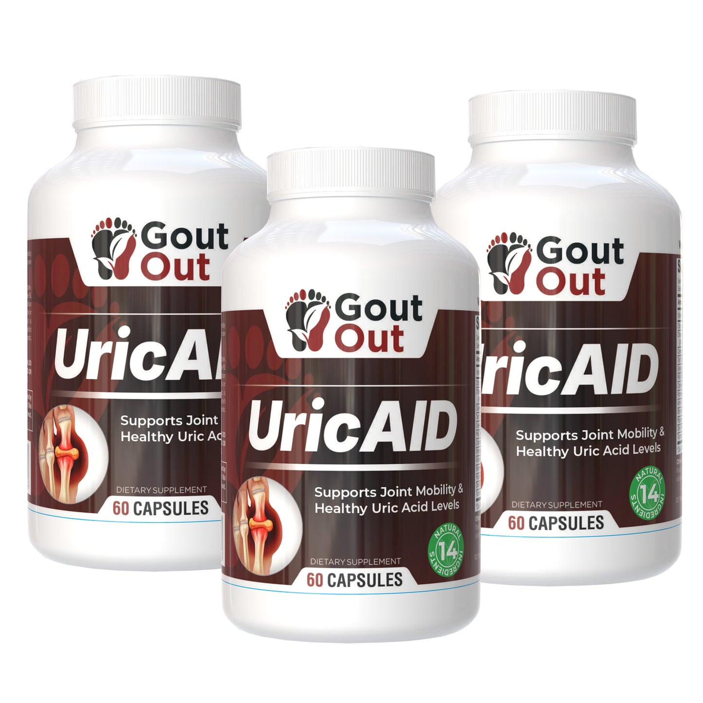 Gout Out® UricAID® – Daily Uric Acid & Joint Support (60 Capsules)