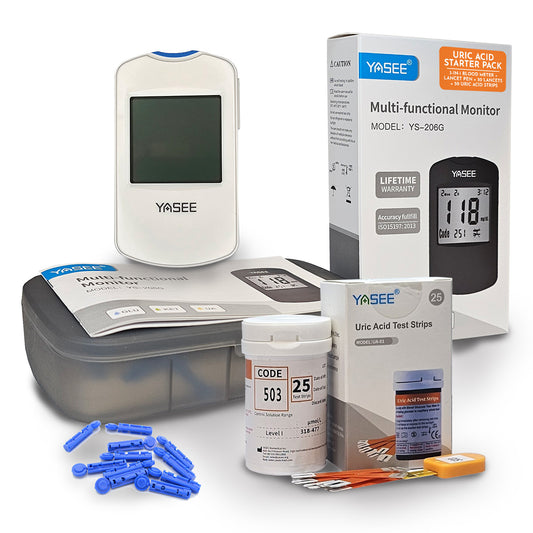 Gout Out® Professional At-Home Uric Acid Blood Test Kit (Includes Meter, Lancet Pen, 25 Strips & Lancets)