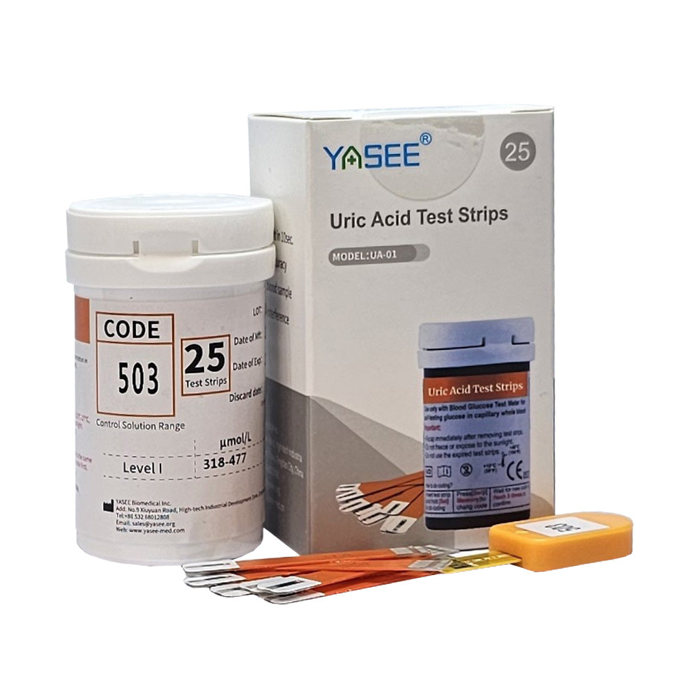 Gout Out® Professional At-Home Uric Acid Blood Test Kit (Includes Meter, Lancet Pen, 25 Strips & Lancets)
